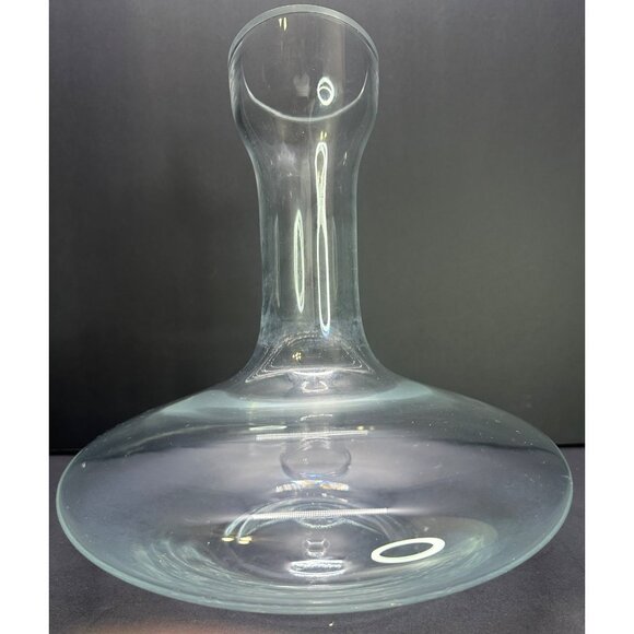 Vintage Clear Wine Glass Decanter Carafe Wide Bottom Barware 8" Tall - Picture 3 of 6